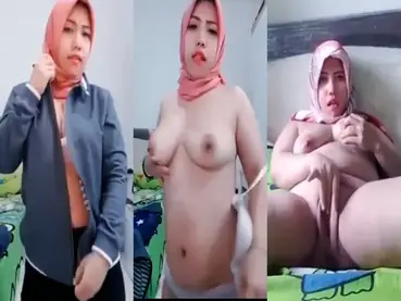 Bokep Tante Hijab Pink Colmek Basah di Kasur